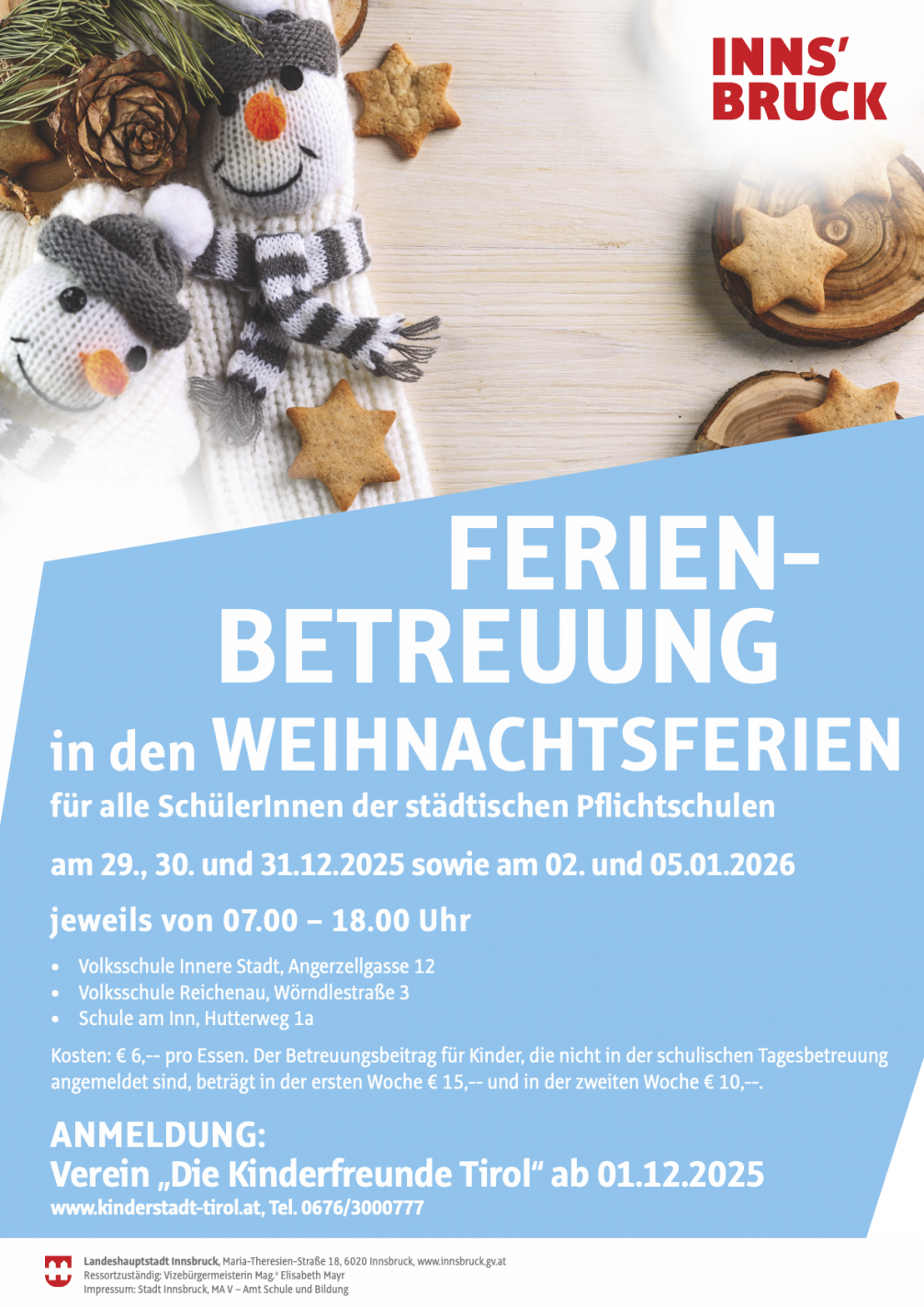 Ferienbetreeung Weihnachtsferien