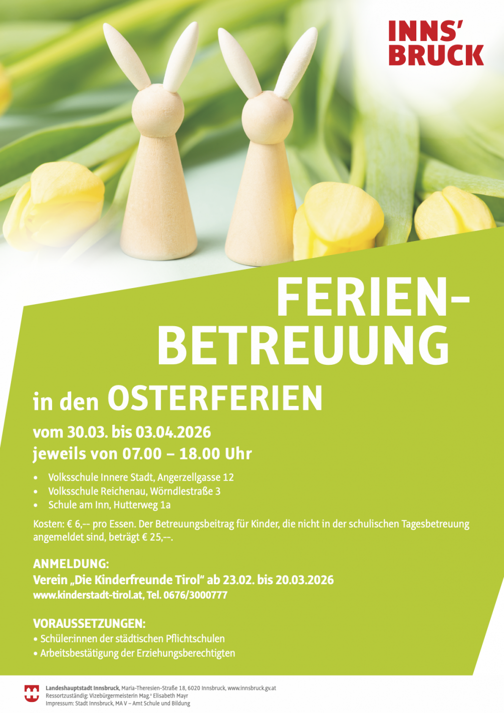 Ferienbetreuung Osterferien 2026